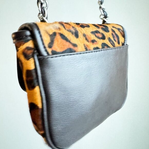 Banana Republic Animal Print Cow skin Little Crossbody Bag on Chain - Picture 2 of 7